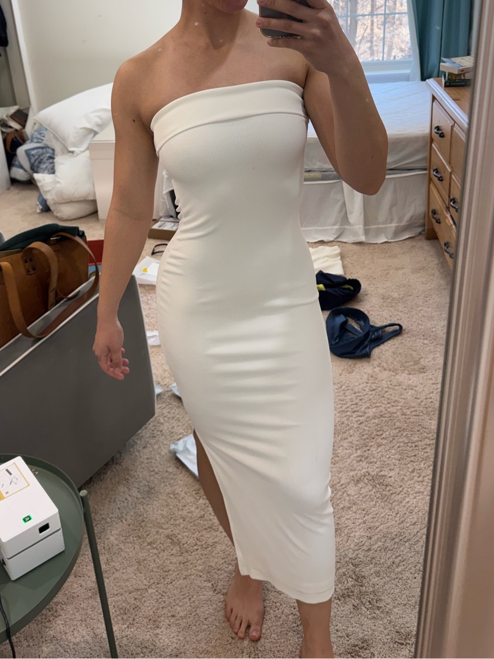 Strapless White Bodycon Maxi Dress - Elegant Tube Evening Gown